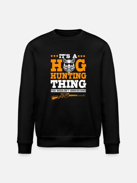 Wild boar hunting - Stanley/Stella ROLLER Unisex Organic Sweatshirt - black