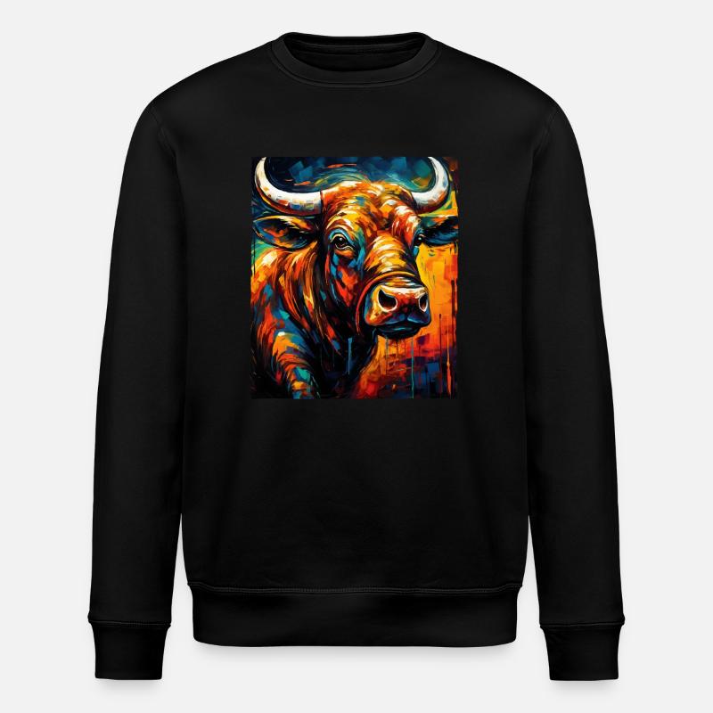 Bulle Porträt Taurus - Stanley/Stella Unisex Bio-Sweatshirt ROLLER - Schwarz