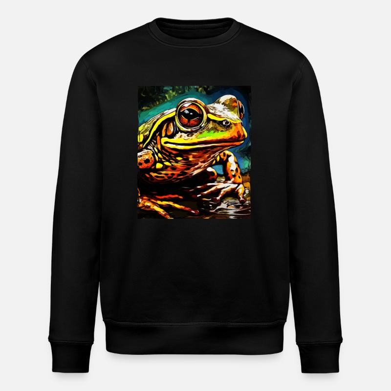 Portrait de grenouille - Sweat bio ROLLER Stanley/Stella Unisexe - noir