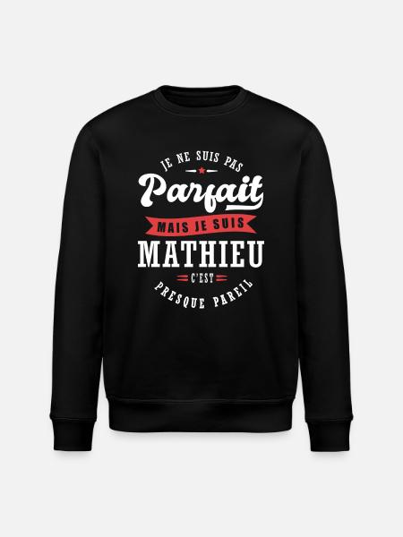 Mathieu Parfait Cadeau prenom mathieu - Sweat bio ROLLER Stanley/Stella Unisexe - noir