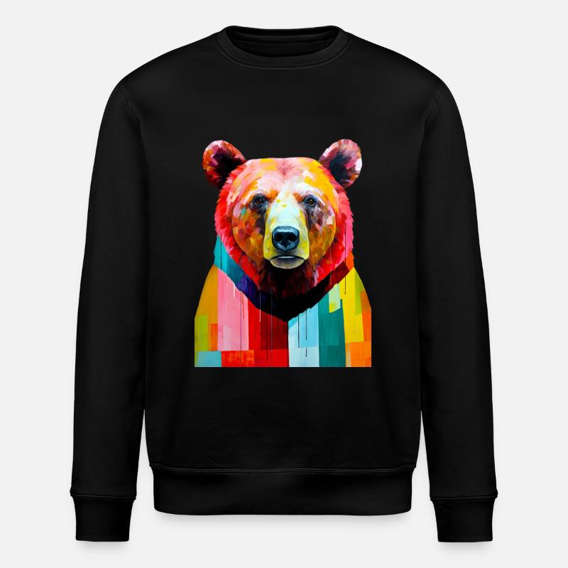Bärentierkunst #bear - Stanley/Stella Unisex Bio-Sweatshirt ROLLER - Schwarz