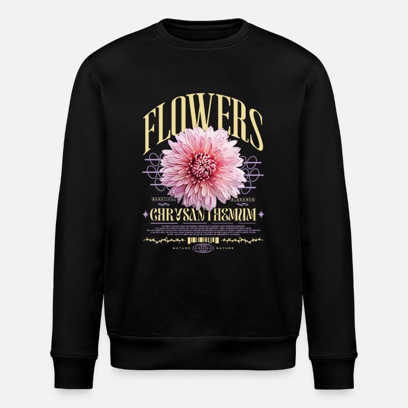 Chrysanthème Fleurs de chrysanthème - Sweat bio ROLLER Stanley/Stella Unisexe - noir