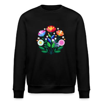 Subtile Bi Pride Blumen - Stanley/Stella Unisex Bio-Sweatshirt ROLLER - Schwarz - Vorne - Nik (191cm)