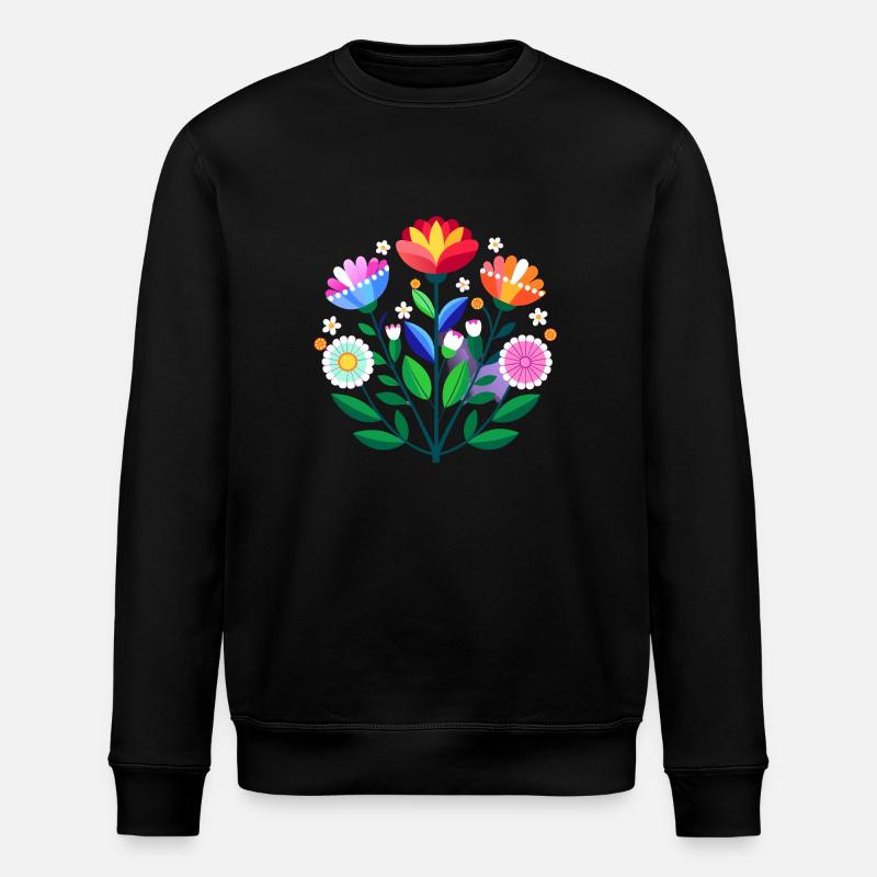 Subtile Bi Pride Blumen - Stanley/Stella Unisex Bio-Sweatshirt ROLLER - Schwarz