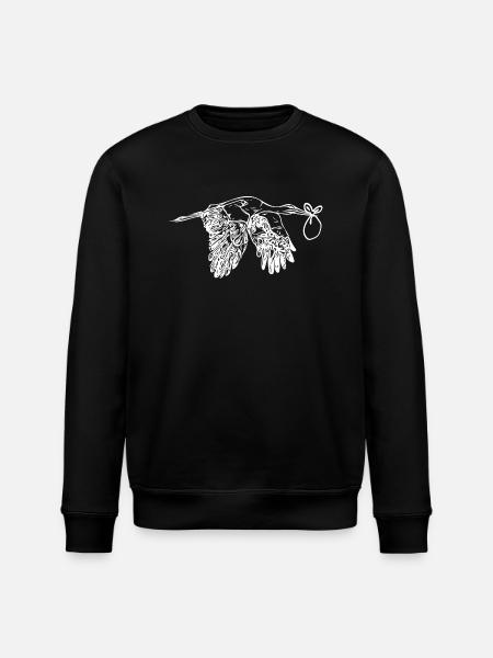Flying Stork offspring Delivery - Stanley/Stella ROLLER Unisex Organic Sweatshirt - black