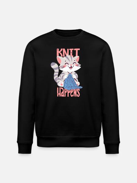 Knit Happens - Stanley/Stella ROLLER Unisex Organic Sweatshirt - black