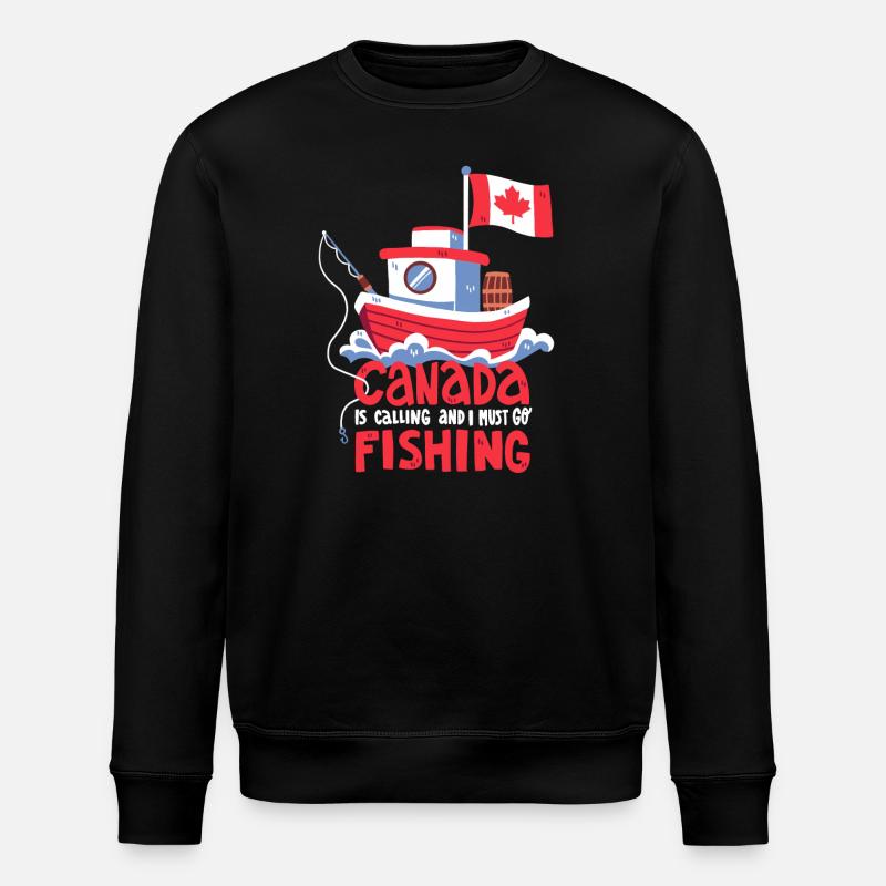 Pêche au Canada - Sweat bio ROLLER Stanley/Stella Unisexe - noir
