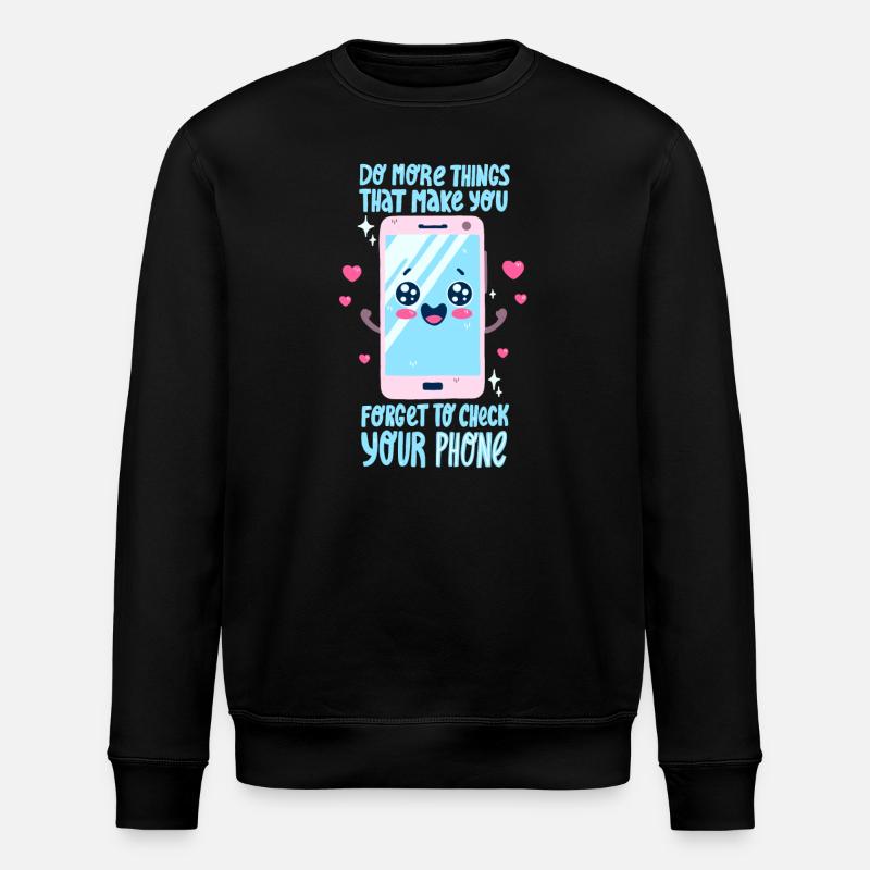 Smartphone Saying - Stanley/Stella ROLLER Unisex Organic Sweatshirt - black