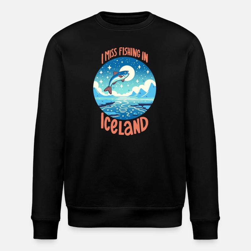Angeln in Island - Stanley/Stella Unisex Bio-Sweatshirt ROLLER - Schwarz