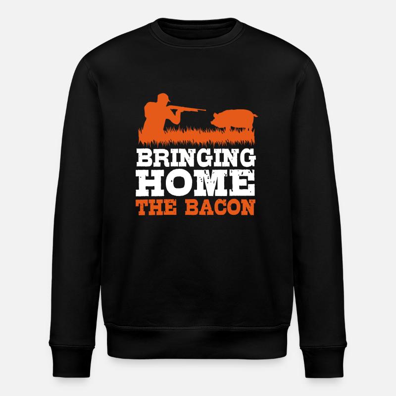 Wild boar hunting - Stanley/Stella ROLLER Unisex Organic Sweatshirt - black