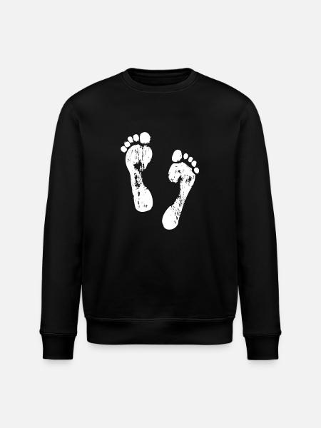 Footprints in the sand - Stanley/Stella ROLLER Unisex Organic Sweatshirt - black