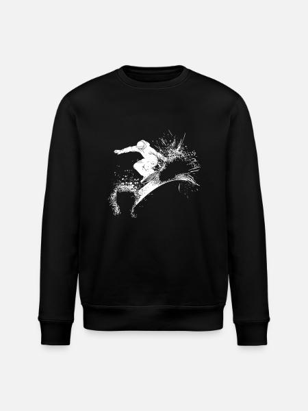 Powder Snow Jump Style Move Crazy Snowboard - Stanley/Stella ROLLER Unisex Organic Sweatshirt - black
