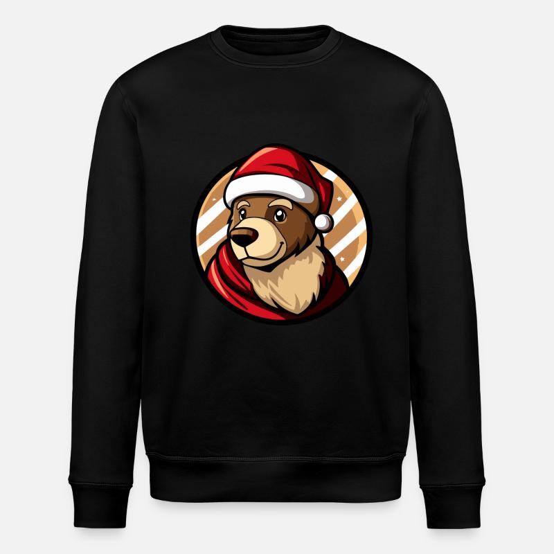 Bear Christmas X-Mas - Stanley/Stella ROLLER Unisex Organic Sweatshirt - black