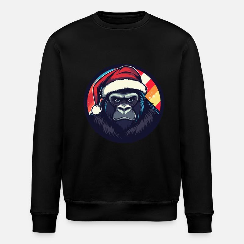 Gorilla Christmas X-Mas - Stanley/Stella ROLLER Unisex Organic Sweatshirt - black
