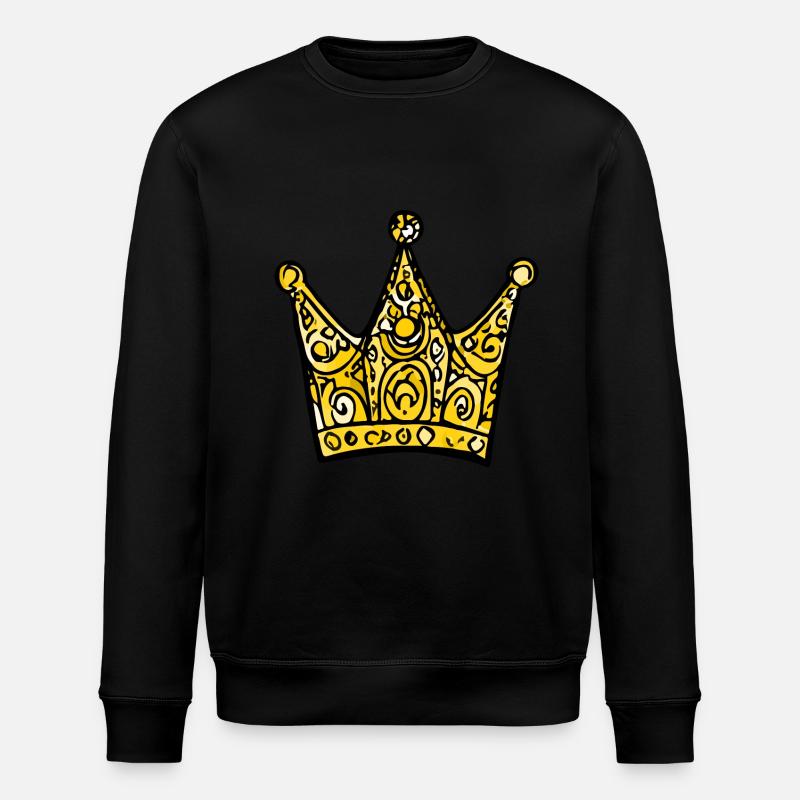 Crown Drawing Icon - Stanley/Stella ROLLER Unisex Organic Sweatshirt - black