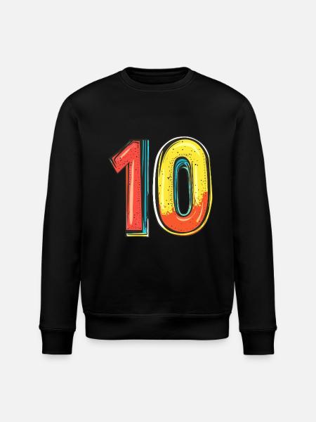 10 Zahl Bunt - Stanley/Stella Unisex Bio-Sweatshirt ROLLER - Schwarz