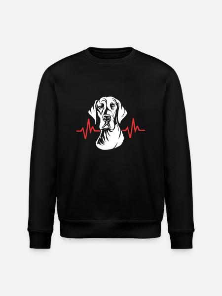 Great Dane heartbeat - Stanley/Stella ROLLER Unisex Organic Sweatshirt - black