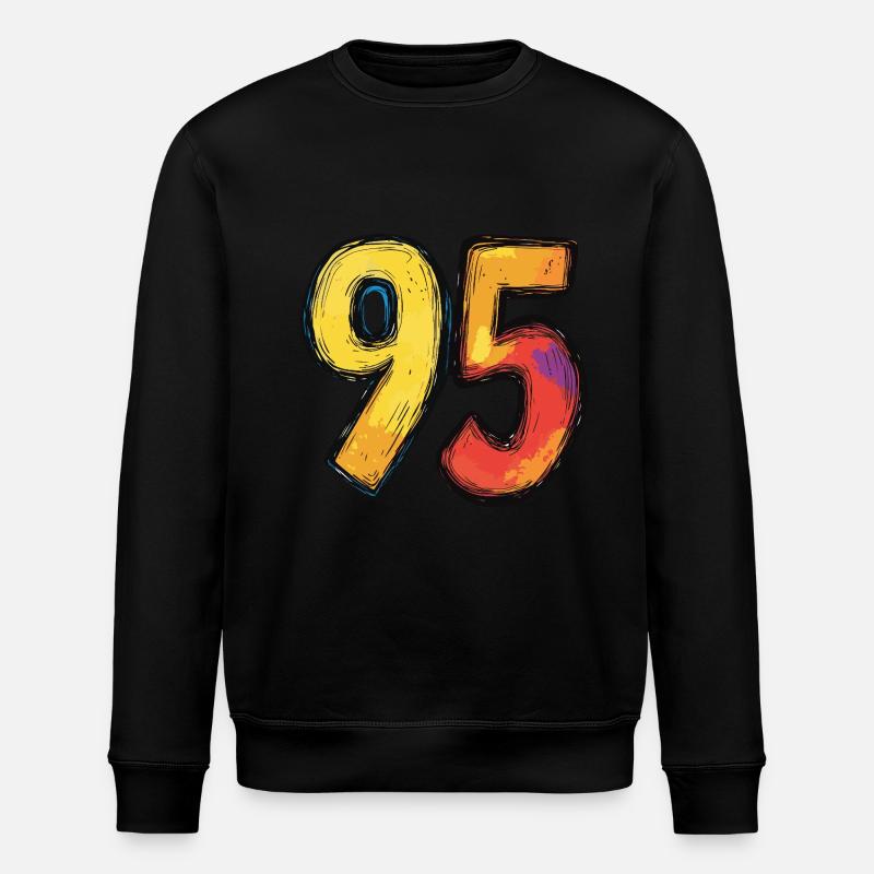 95 Zahl Bunt - Stanley/Stella Unisex Bio-Sweatshirt ROLLER - Schwarz