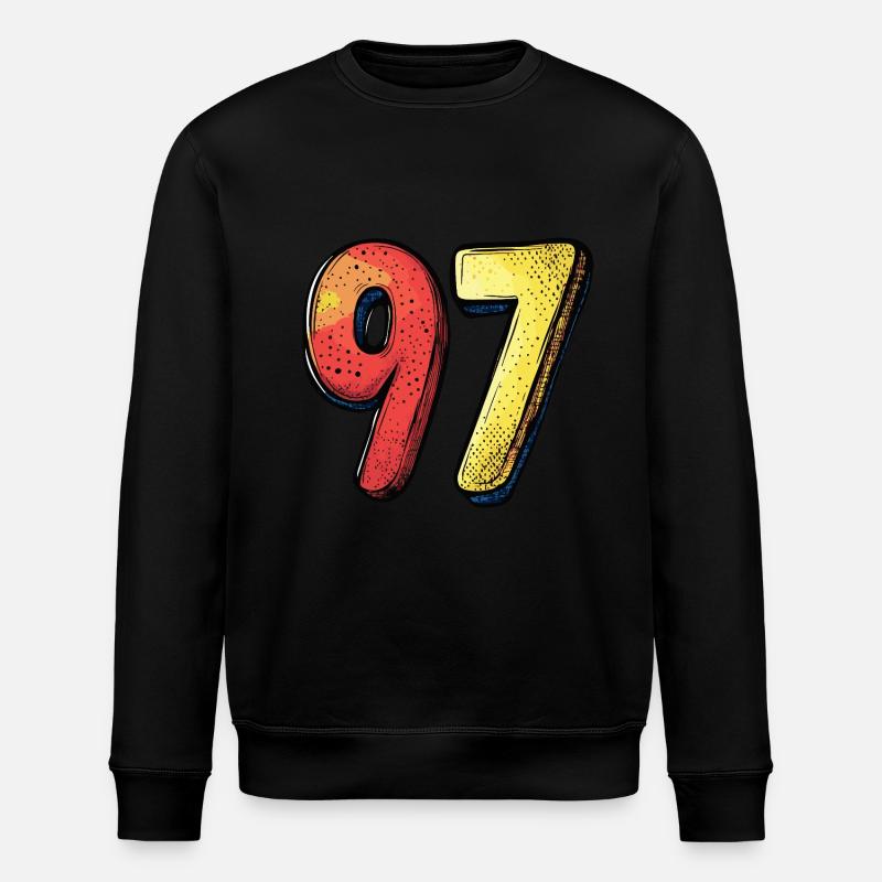 97 Zahl Bunt - Stanley/Stella Unisex Bio-Sweatshirt ROLLER - Schwarz