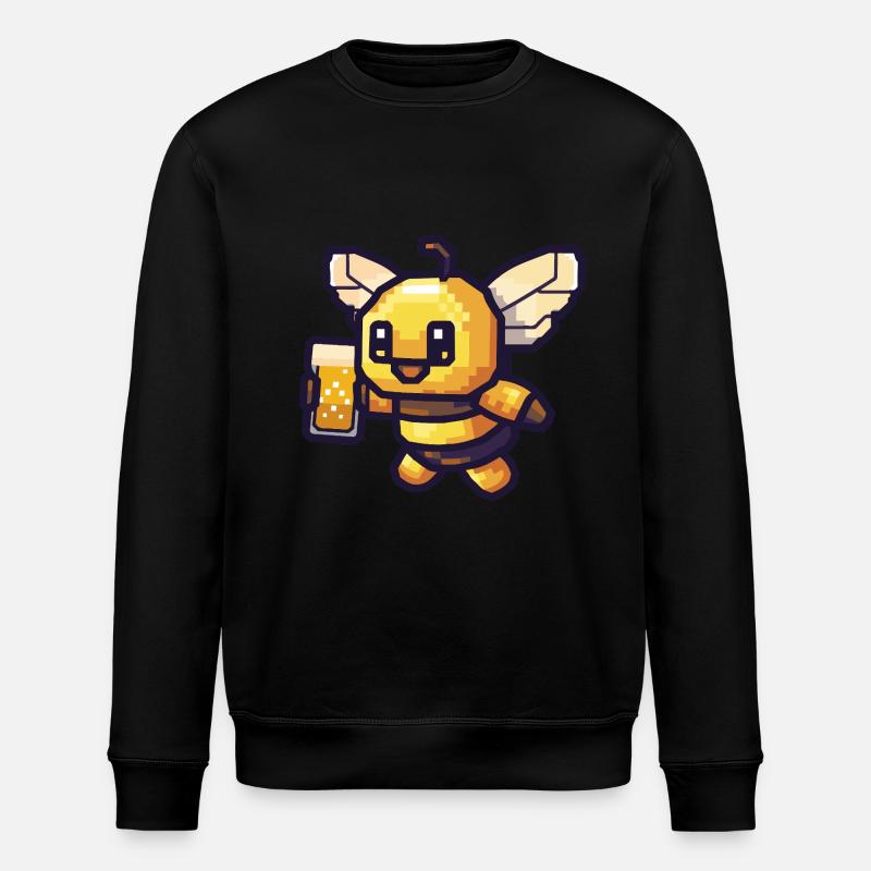 Bière Bee Pixel - Sweat bio ROLLER Stanley/Stella Unisexe - noir