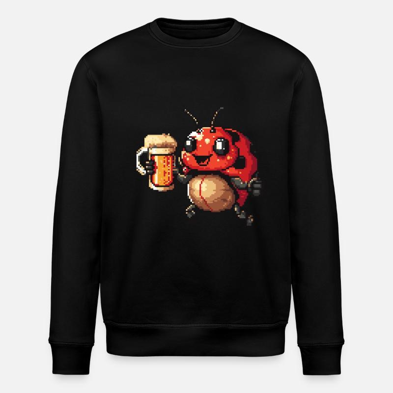 Marienkäfer Pixel Bier - Stanley/Stella Unisex Bio-Sweatshirt ROLLER - Schwarz
