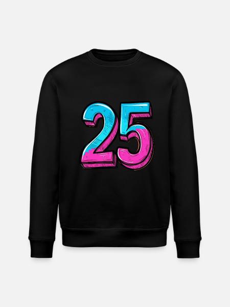 25 Zahl Bunt - Stanley/Stella Unisex Bio-Sweatshirt ROLLER - Schwarz