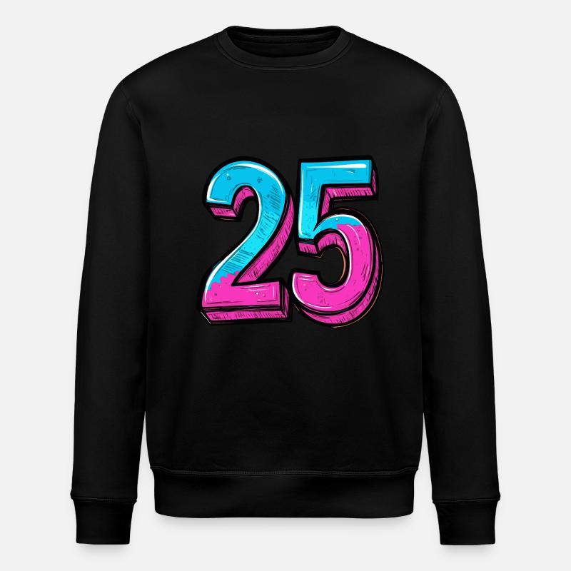 25 Zahl Bunt - Stanley/Stella Unisex Bio-Sweatshirt ROLLER - Schwarz