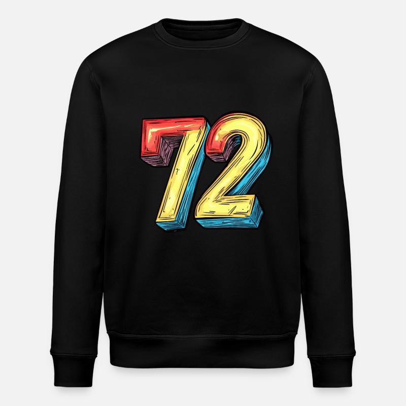 72 Zahl Bunt - Stanley/Stella Unisex Bio-Sweatshirt ROLLER - Schwarz