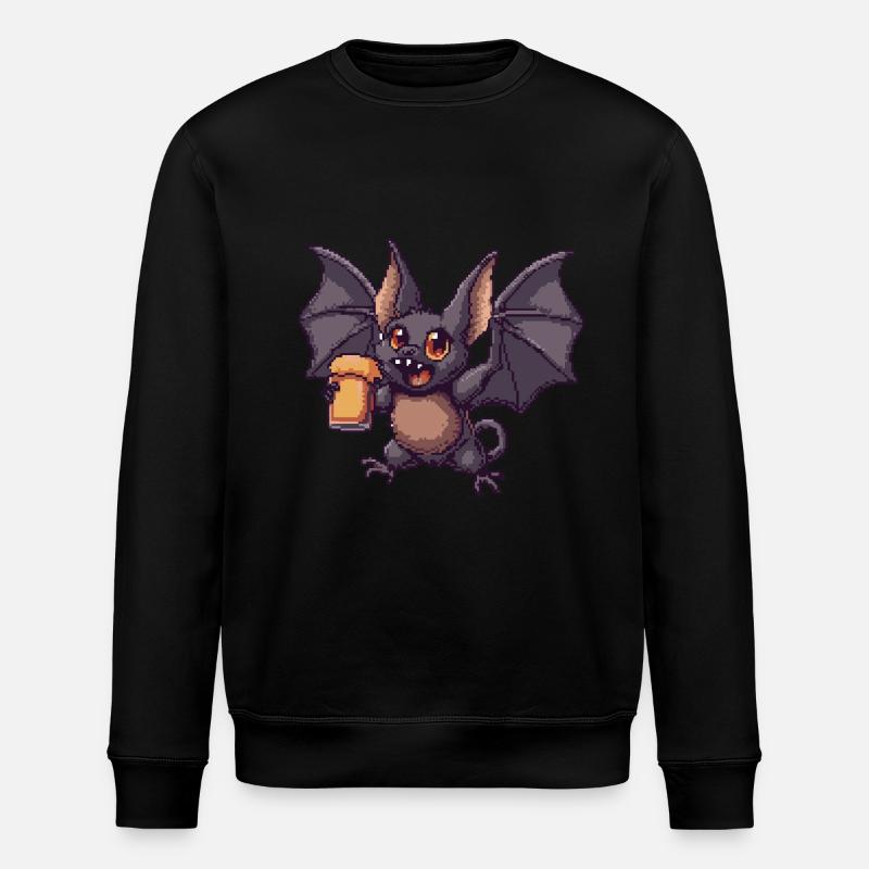 Bière Bat Pixel - Sweat bio ROLLER Stanley/Stella Unisexe - noir