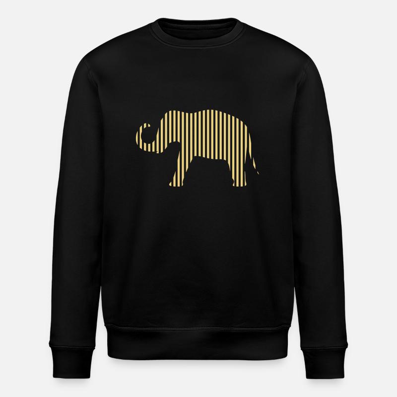 014 - Elefant Streifen - Stanley/Stella Unisex Bio-Sweatshirt ROLLER - Schwarz