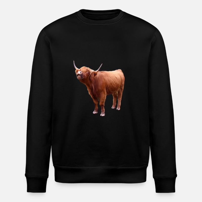 Schottisches Hochlandrind - Stanley/Stella Unisex Bio-Sweatshirt ROLLER - Schwarz