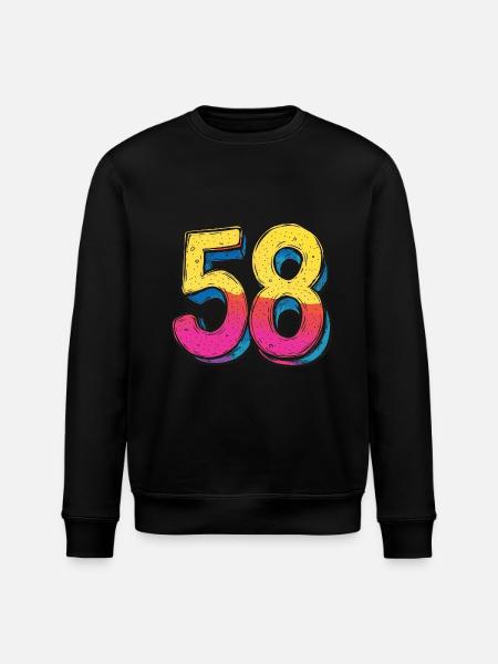 58 Zahl Bunt - Stanley/Stella Unisex Bio-Sweatshirt ROLLER - Schwarz