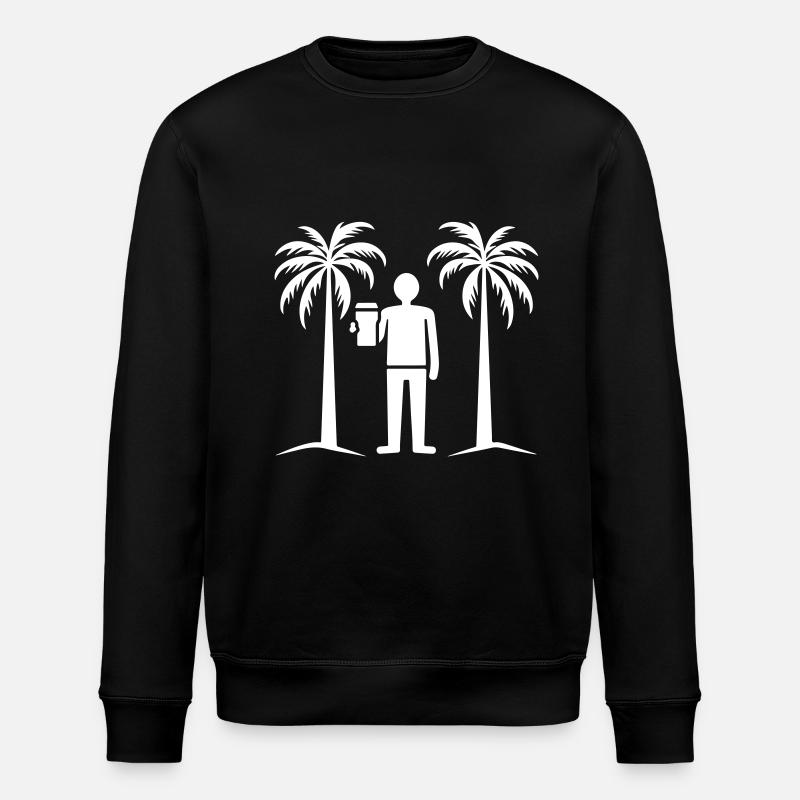 Holiday Palm Trees Summer - Stanley/Stella ROLLER Unisex Organic Sweatshirt - black