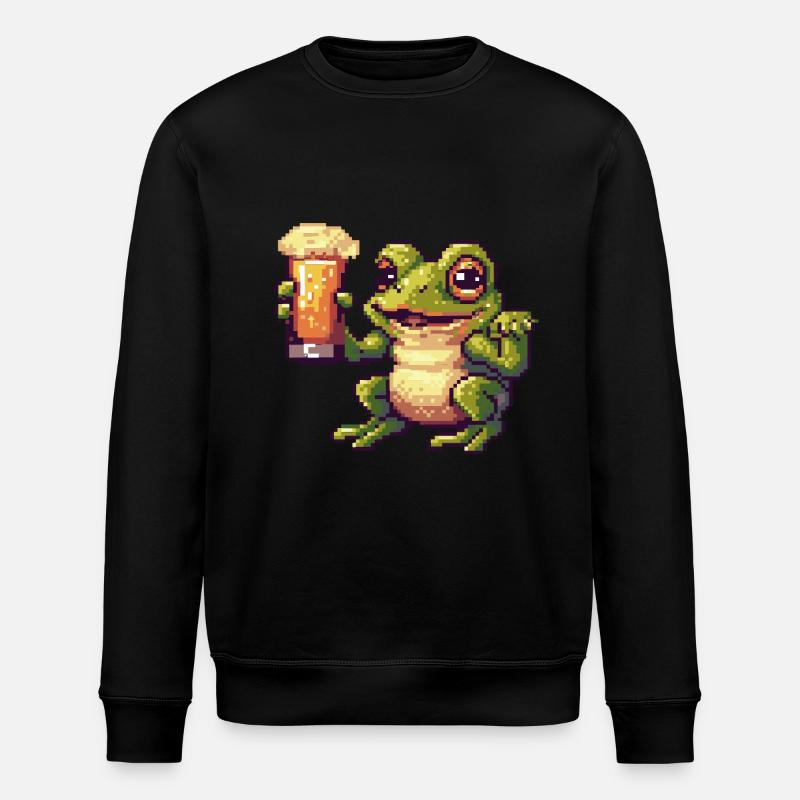 Bière Frog Pixel - Sweat bio ROLLER Stanley/Stella Unisexe - noir