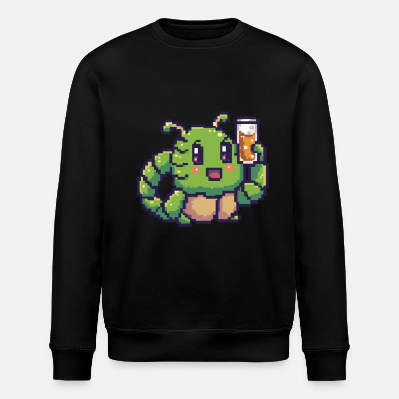Wurm Pixel Bier - Stanley/Stella Unisex Bio-Sweatshirt ROLLER - Schwarz