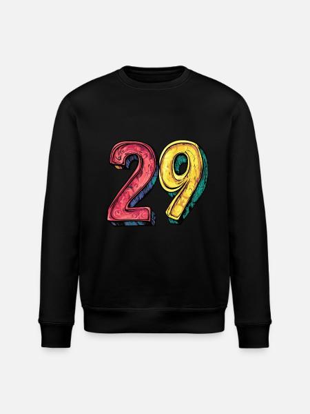 29 Zahl Bunt - Stanley/Stella Unisex Bio-Sweatshirt ROLLER - Schwarz