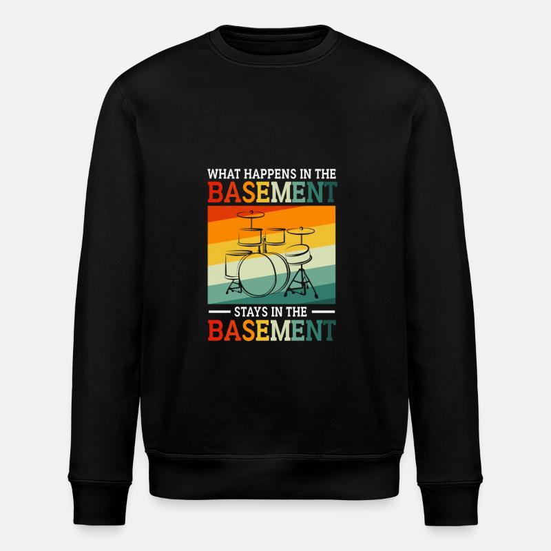 Drummer Drum Drumsticks - Stanley/Stella ROLLER Unisex Organic Sweatshirt - black