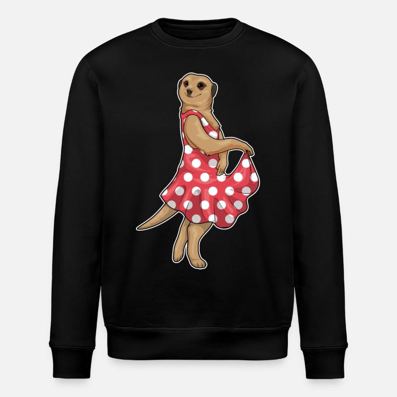 Meerkat Polkadot - Stanley/Stella ROLLER Unisex Organic Sweatshirt - black