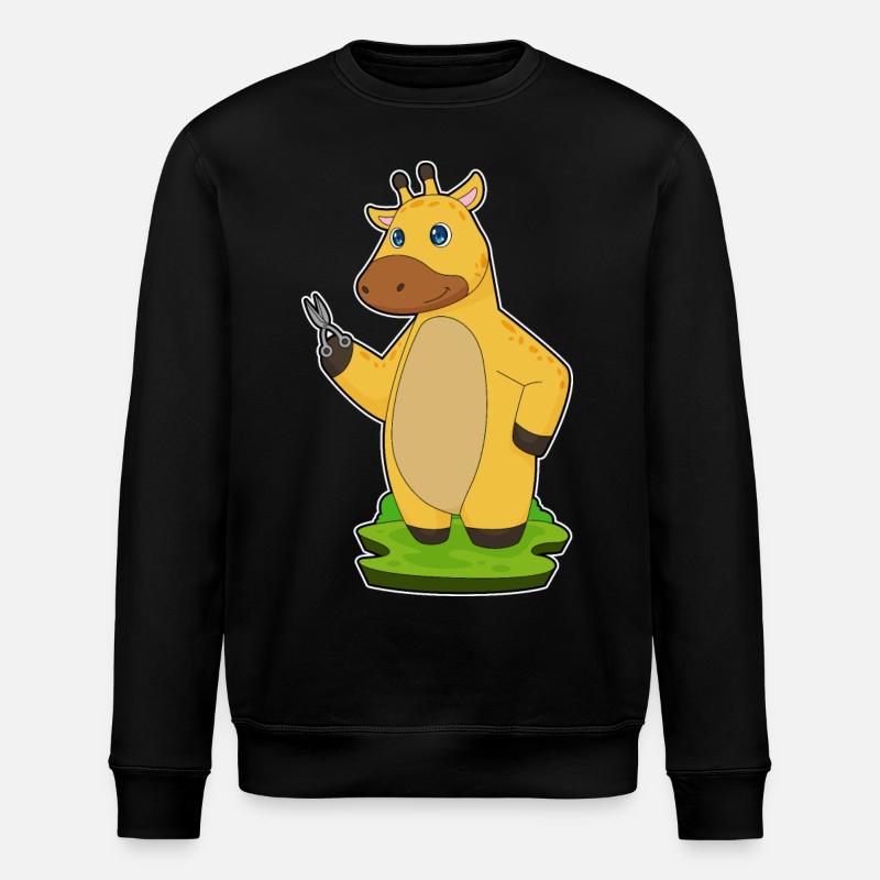 Giraf frisør saks - Stanley/Stella økologisk unisex-sweatshirt ROLLER - sort