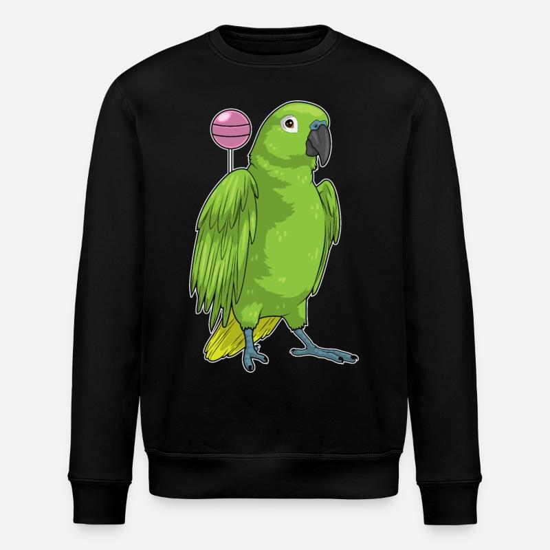 Parrot Lollipop - Stanley/Stella ROLLER Unisex Organic Sweatshirt - black
