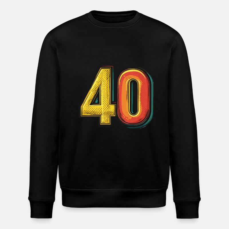 40 Zahl Bunt - Stanley/Stella Unisex Bio-Sweatshirt ROLLER - Schwarz