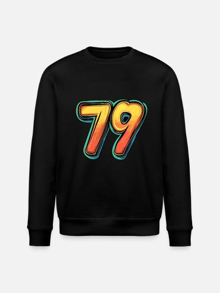 79 Zahl Bunt - Stanley/Stella Unisex Bio-Sweatshirt ROLLER - Schwarz