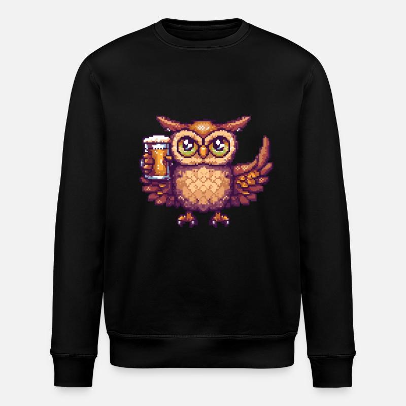 Bière Owl Pixel - Sweat bio ROLLER Stanley/Stella Unisexe - noir