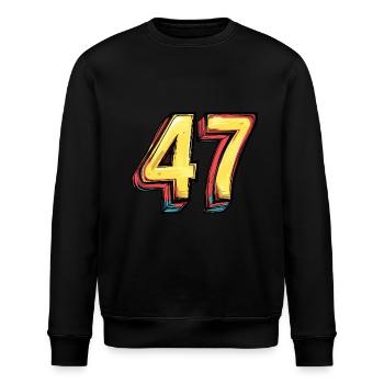 47 Zahl Bunt - Stanley/Stella Unisex Bio-Sweatshirt ROLLER - Schwarz - Vorne - Nik (191cm)