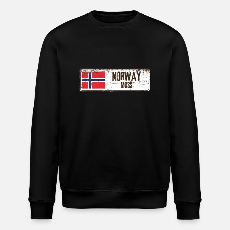 Moos Norwegen Flagge - Stanley/Stella Unisex Bio-Sweatshirt ROLLER - Schwarz