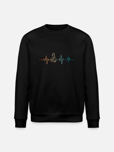 Retro Herzschlag Hebamme - Stanley/Stella Unisex Bio-Sweatshirt ROLLER - Schwarz