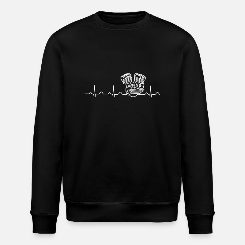 Flathead Heartbeat white - Stanley/Stella ROLLER Unisex Organic Sweatshirt - black