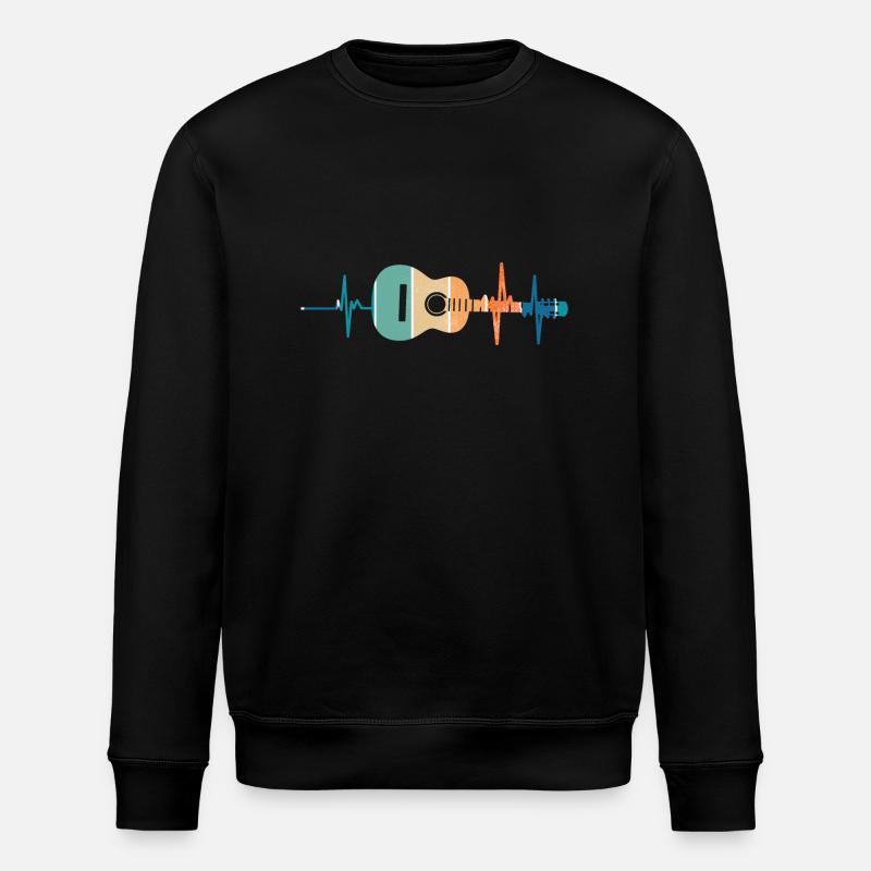 Heartbeat Guitar - Stanley/Stella ROLLER Unisex Organic Sweatshirt - black