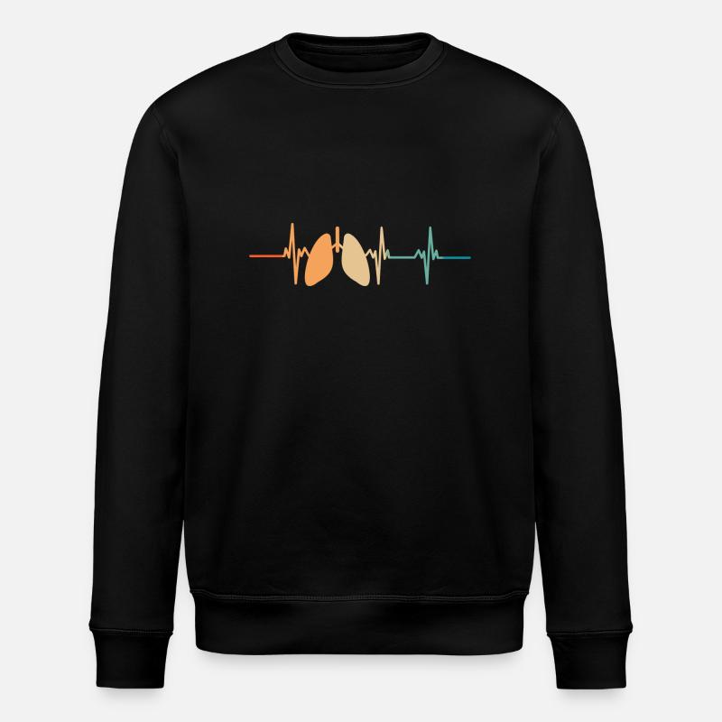 Heartbeat Lung - Stanley/Stella ROLLER Unisex Organic Sweatshirt - black