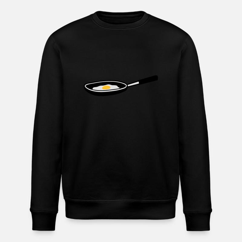 egg_in_pan - Stanley/Stella ROLLER Unisex Organic Sweatshirt - black